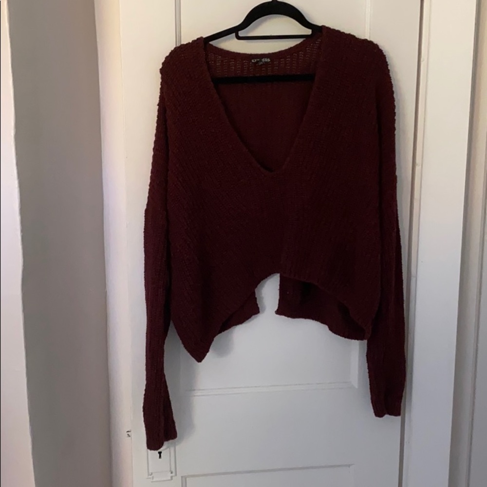Express cropped v-neck sweater